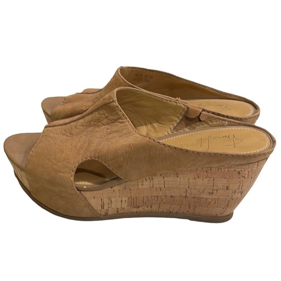 Franco Sarto Artist’s Collection Fiora Tan Cork Wedge Slide SZ 8 - Picture 4 of 9